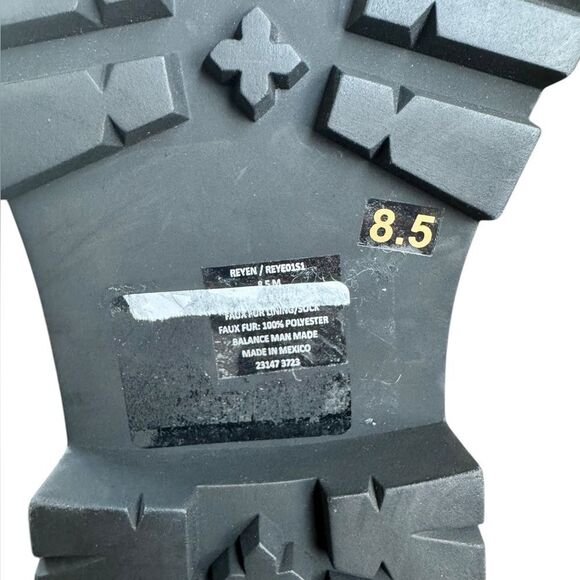 Steve Madden Reyen lace-up lug-sole hiker boots in bone leather 8.5 - Picture 9 of 9